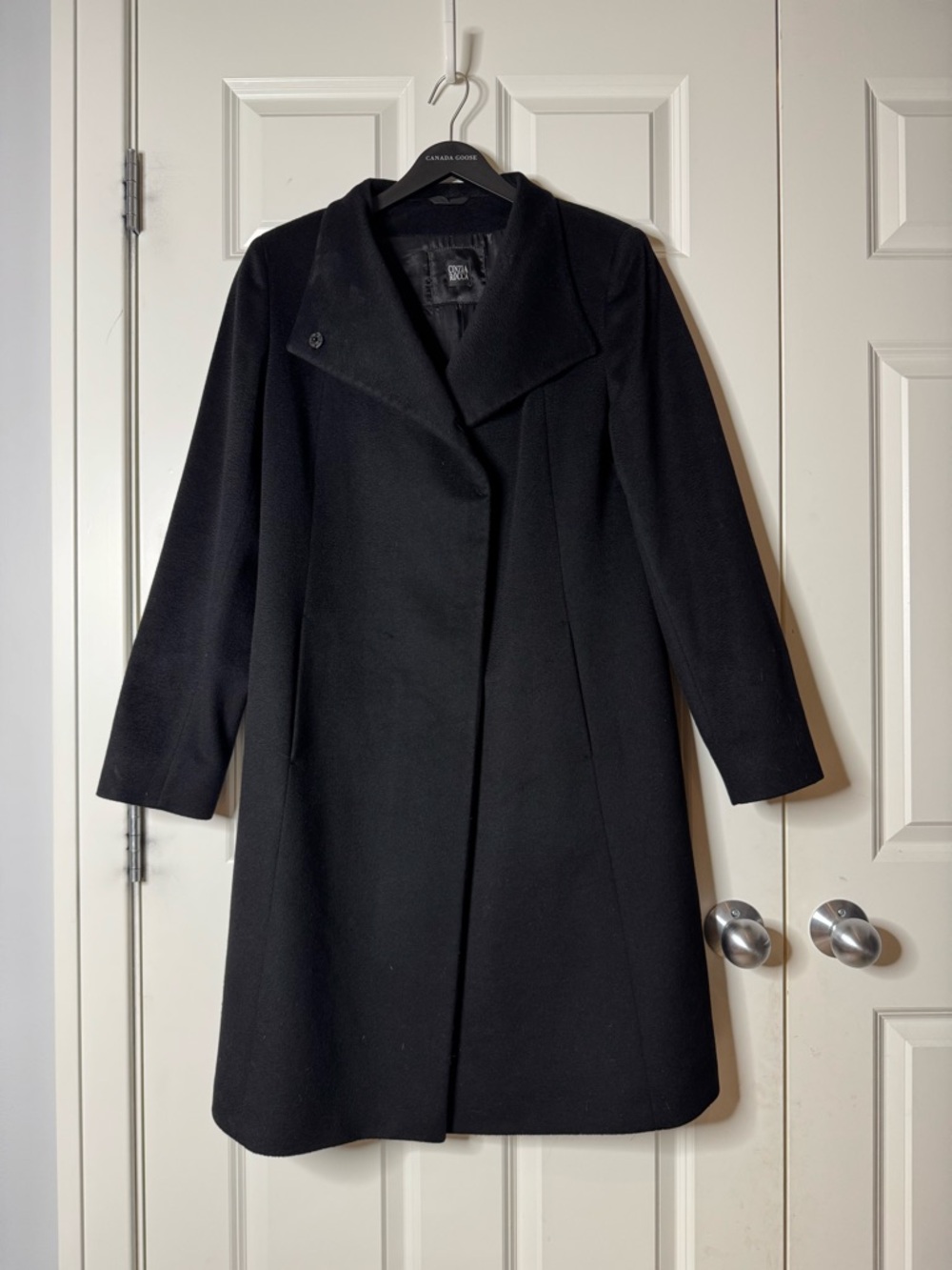 Cinzia Rocca Black Cashmere Pea Coat Size Large